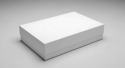 Naklejka premium Blank White Box on a Light Gray Background.