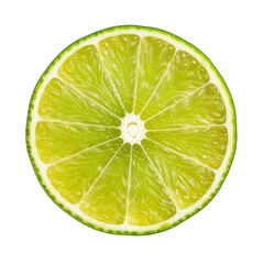 Freshly sliced lime isolated on transparent background