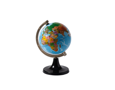 Small colorful globe on a stand