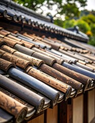 Traditional Japanese roof tiles