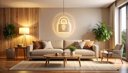 modern living room and security