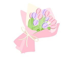 Bouquet of Colorful Tulips A Delightful Floral Arrangement