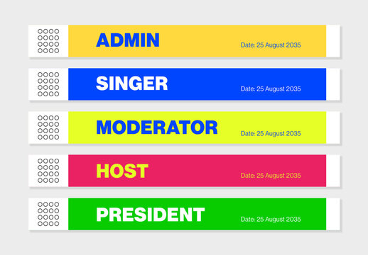 Event Wristband Mockup Template Set