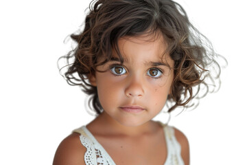 Close-up portrait of an innocent young girl with captivating eyes