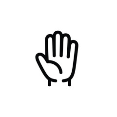 Obraz premium Open hand icon with five fingers raised on white background image photo