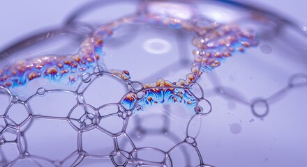 Intricate Soap Bubble Network: A Surreal Macro Photograph