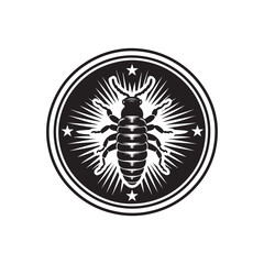 Black Color Earwig Silhouette Vector Illustration, Solid White Background.