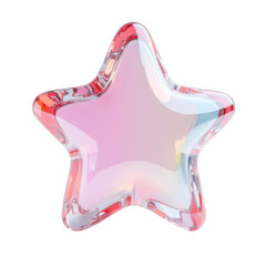 Stylish glass star with pink and red hues perfect for holiday designs or awards, a symbol of success