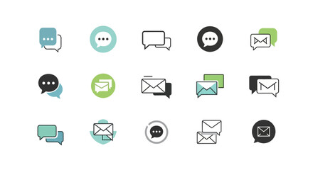 Communication Icons - Messages, Emails, and Chat Bubbles.