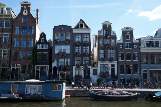 canal in amsterdam with lovely houses