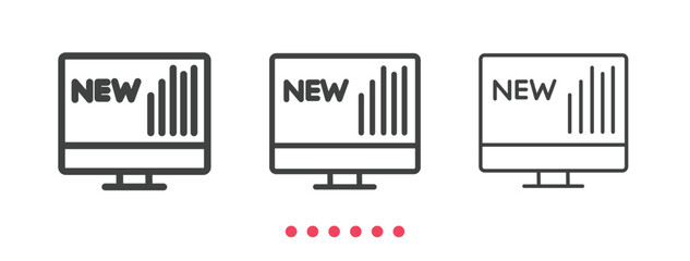 Home banking icon. Thin line icon vector.