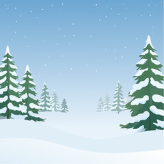 Fototapeta premium Snowy forest with snowdrifts and snow-covered spruce branches