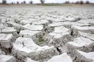 Dried, cracked earth; arid landscape