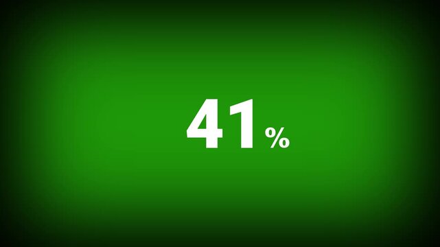 Abstract 41 percent number animation on a green background. Fifteen percent discount with looping around it. 4k