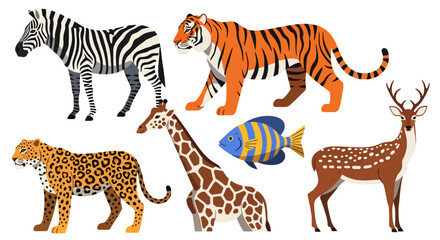 Obraz premium Collection of diverse wild animals.