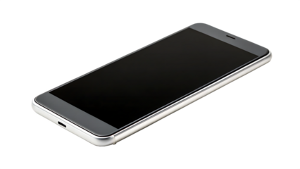 Smartphone with Blank Screen Isolated Transparent Background