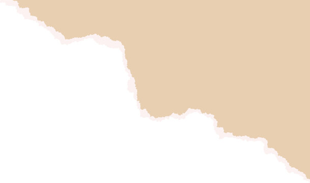 agged torn paper piece. Notebook fragment for creative collages and scrapbooking. Vintage textured element. Realistic cutout patch.