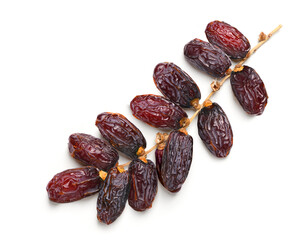 Dates fruit isolated on white.