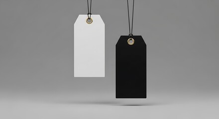 Blank Price Tags, White and Black.