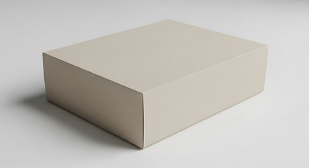 Fototapeta premium Beige Box on White Background.