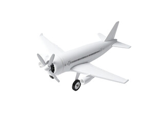White airplane model, angled view, simple design