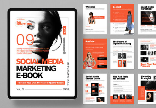 Clean Minimalist Ebook Template Design with Editorial Layout