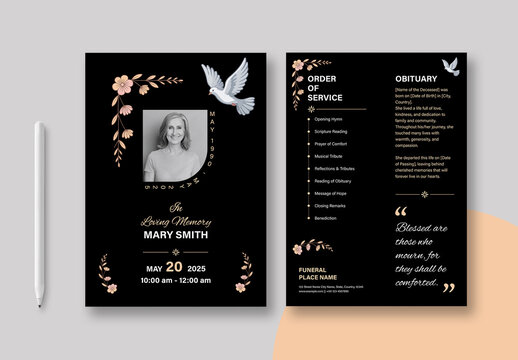 Funeral Program Invitation Gard Layout