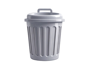 Gray trash can with lid