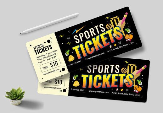 Sports Event Ticket Template Layout