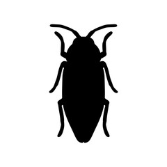 Black silhouette image of a vector beetle. Black beetle illustration insect black and white
