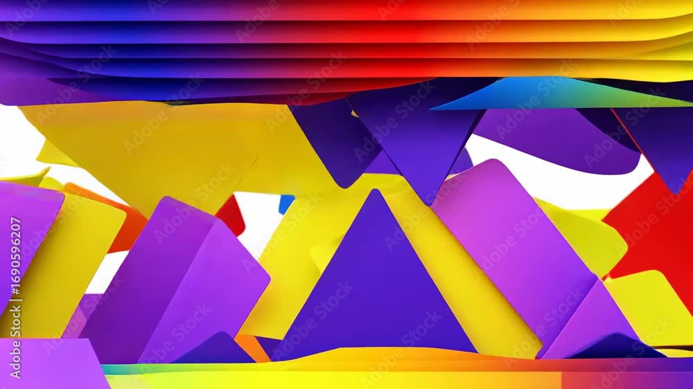 Aufkleber video of abstract color wave: a captivating abstract composition of layered, vividly colored shapes 