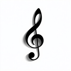 Obraz premium treble clef and notes Simple black musical note on white background