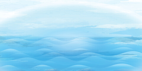 Abstract blue ocean waves background with soft gradients and layered waves. Perfect for summer, travel, or marine-themed design projects.