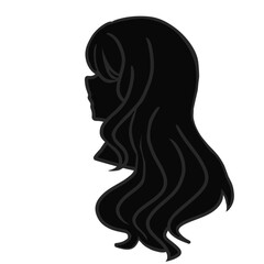 woman silhouette face in profile  simple illustration シルエット　女性　横顔　黒色　シンプル　
