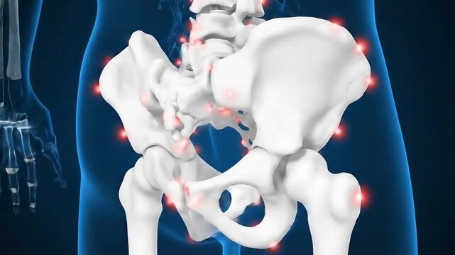 3D inflammation animation of pelvic joints
