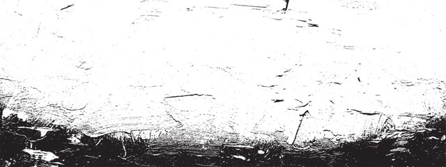 Grungy black and white textured wall with cracks and imperfections forming distressed artistic surface