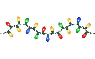 String of classic colorful christmas lights