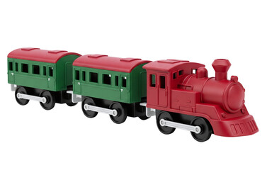 Christmas toy train with red engine