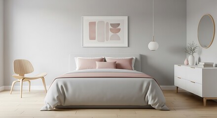 Modern Minimalist Bedroom Interior Design.