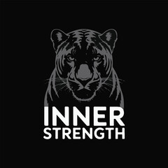 Inner Strength Panther Illustration with Bold Typography