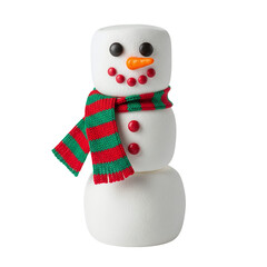 Cute snowman made from marshmallow candy