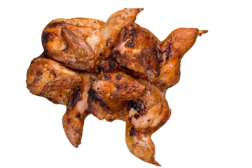 Grilled chicken with golden crust