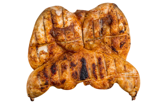 Grilled chicken with golden crust