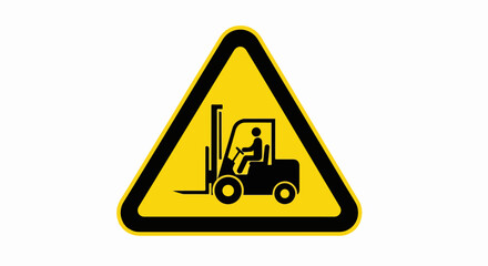 Forklift Safety Warning Triangle Sign.