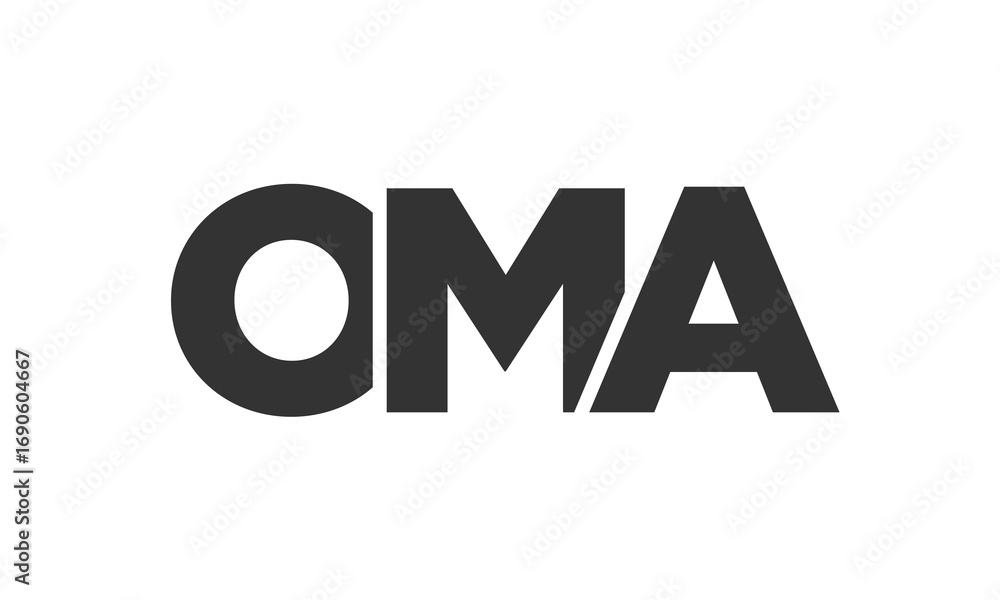 Poster oma logo design template with strong and modern bold text. initial based vector logotype featuring s