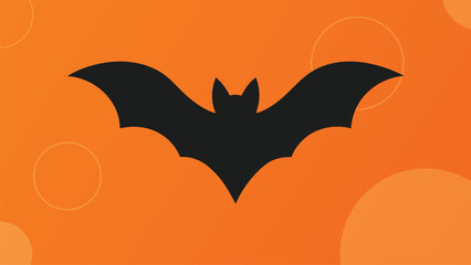 Flying bat silhouette. Halloween themed vector illustration 