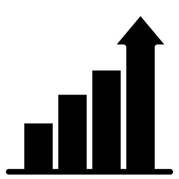 Growth graph icon glyph style vector illustration