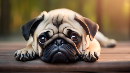 pug puppy portrait