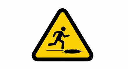 Warning Sign - Person Falling into Hole.