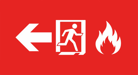 Emergency Fire Exit Sign Direction.